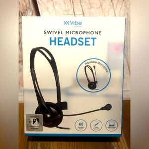 Swivel Mic Headset by Vibe--Lightweight Adjustable-3.5mm interface